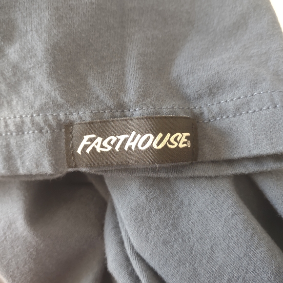 Fasthouse Men's Casual Slate Blue Tee with Graphic Design Back - Picture 4 of 6